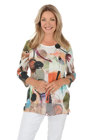 Toscana 3/4 Sleeve Chiffon Tunic