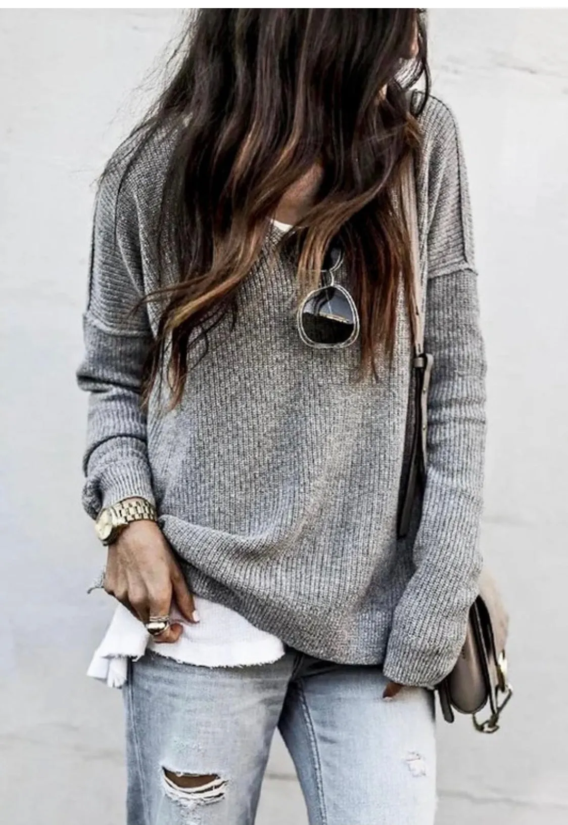 V Neck knitted sweater