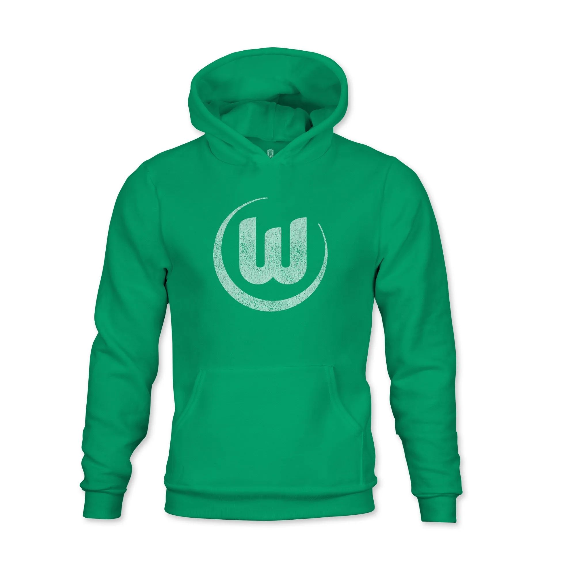 Vfl Wolfsburg Mono Badge Youth Fleece Pullover Hoodie - Green