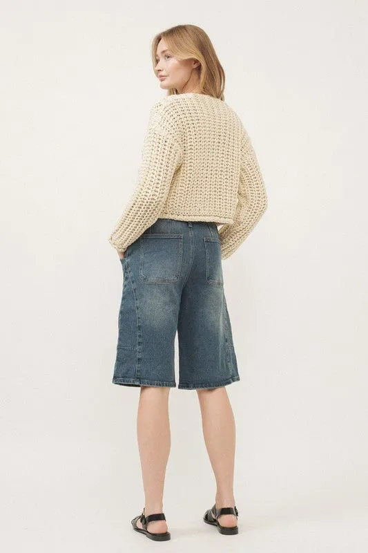 Waitlist 12/8 ♥ Billie Long Sleeve Chunky Knit Cropped Cardigan Cream