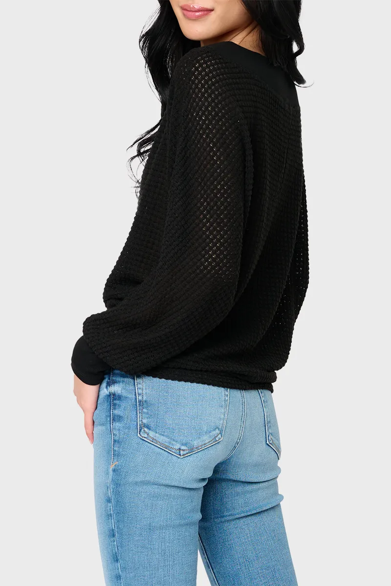 Wheels Up Open Weave Sweater