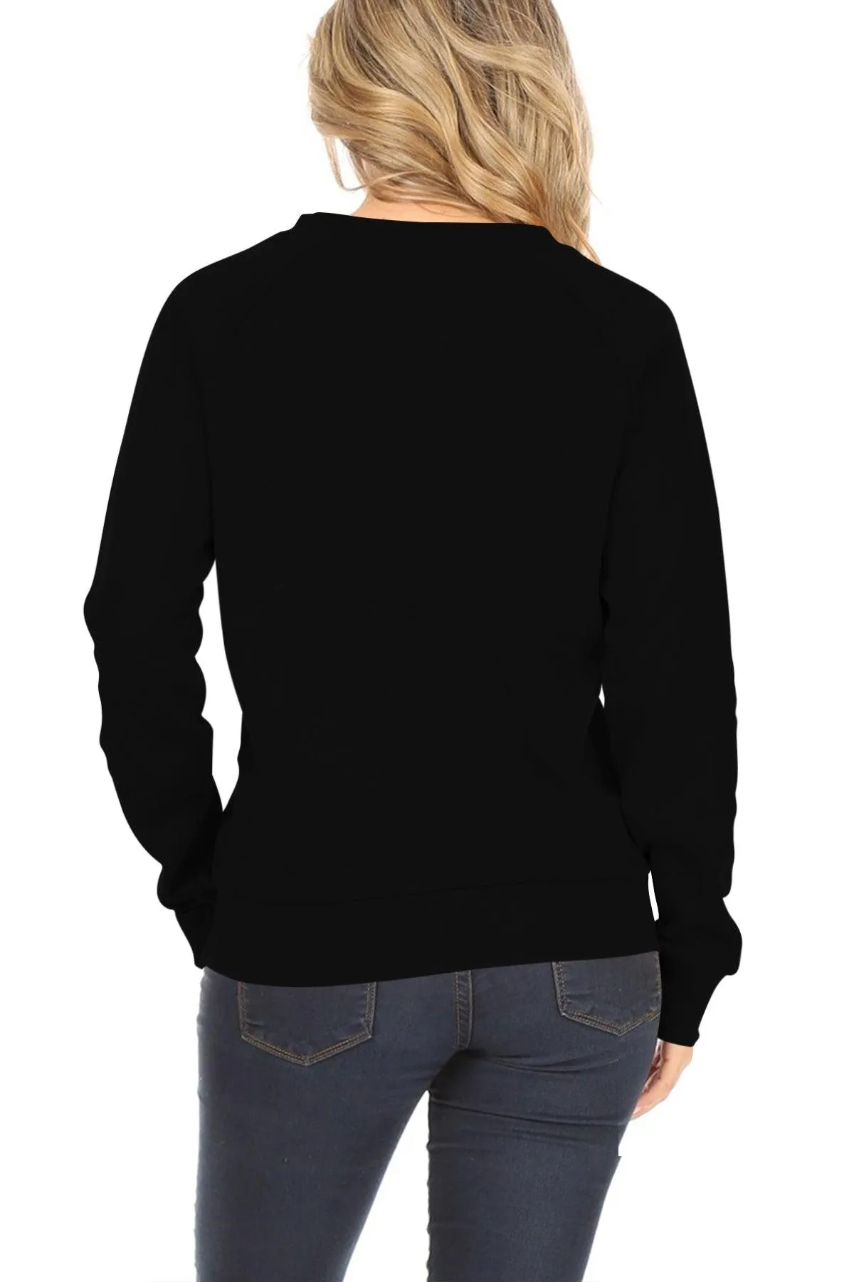 Women's Casual Pullover Fleece Long Sleeve Basic Crew Neck Solid Sweatshirt