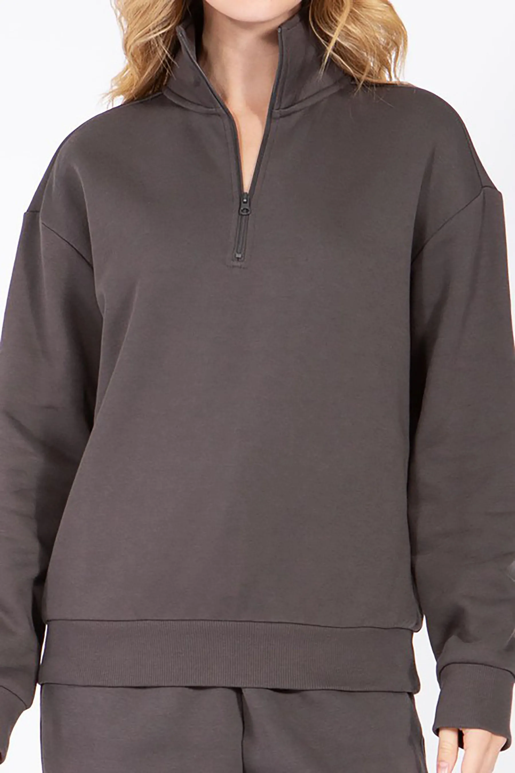 Women's Quarter Zip Fleece Pullover Sweatshirt