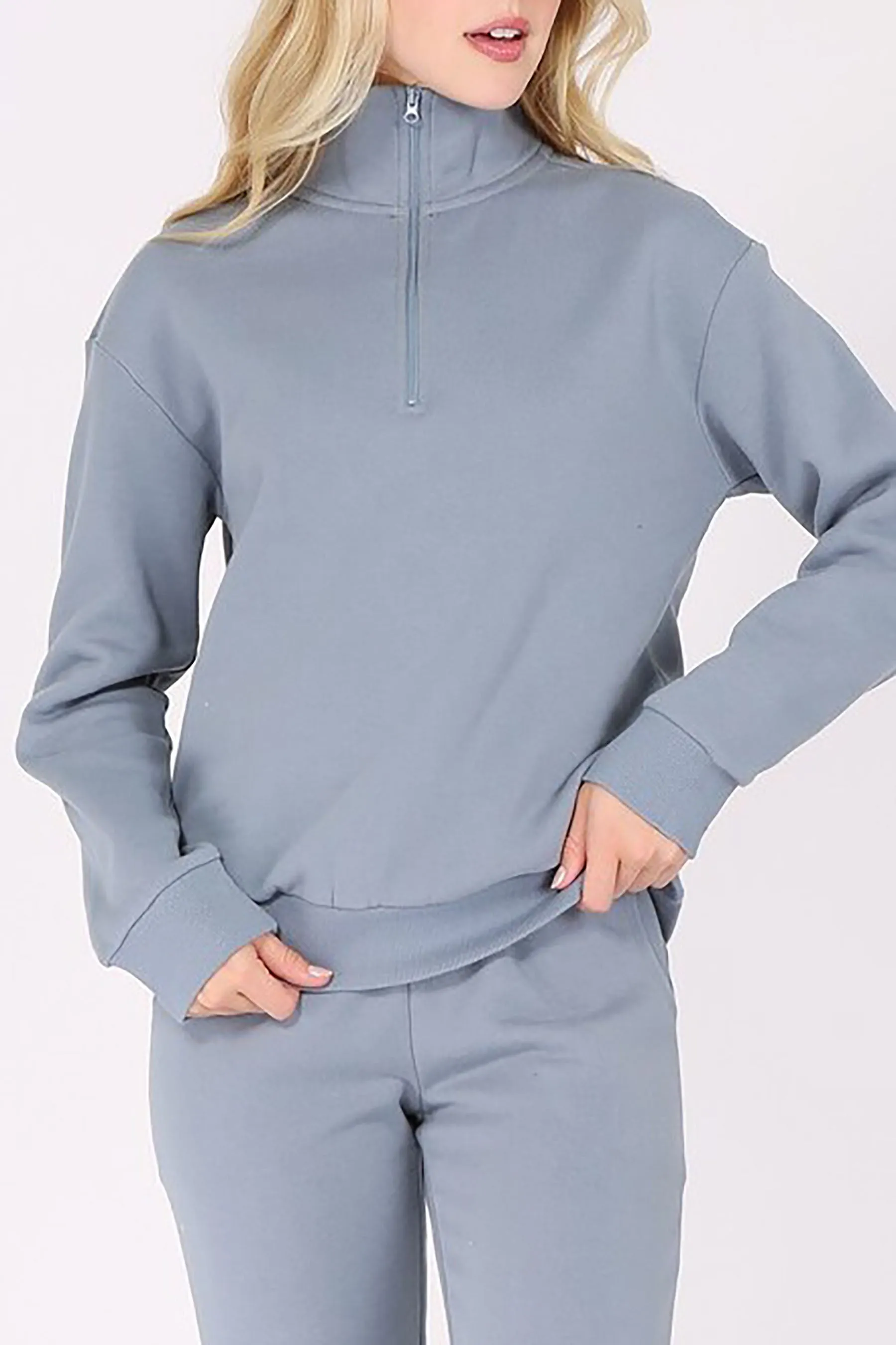 Women's Quarter Zip Fleece Pullover Sweatshirt